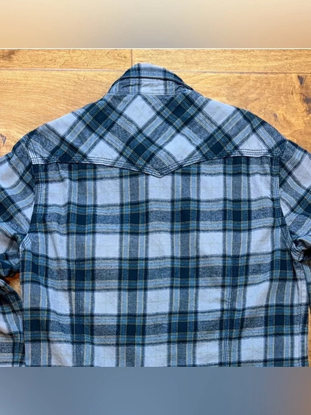 True Religion Pearl Snap Flannel Shirt Plaid Western Mens L
